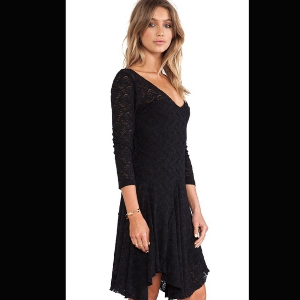 Free People Black Lace Dress